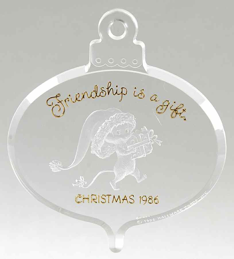 1986 Hallmark Christmas Ornaments Friendship's Gift - Boxed by Hallmark Gold Crown-1