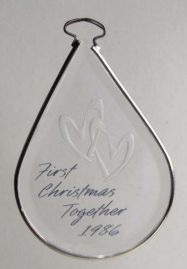 1986 Hallmark Christmas Ornaments First Christmas Together-Acrylic - No Box by Hallmark Gold Crown-1