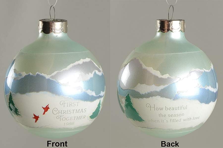 1986 Hallmark Christmas Ornaments First Christmas Together-Ball - No Box by Hallmark Gold Crown-1