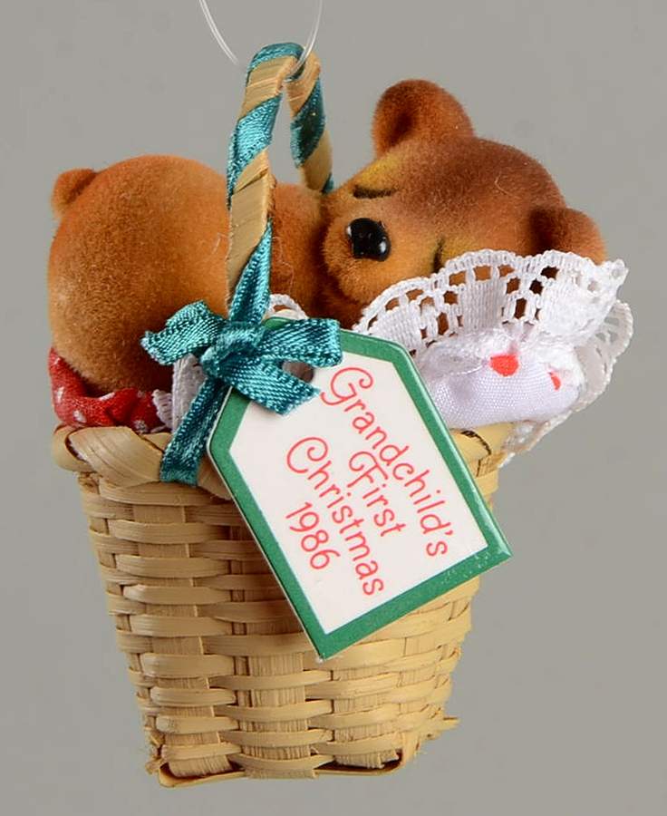 1986 Hallmark Christmas Ornaments Grandchild's First Christmas-Teddy Bear  - No Box by Hallmark Gold Crown-1