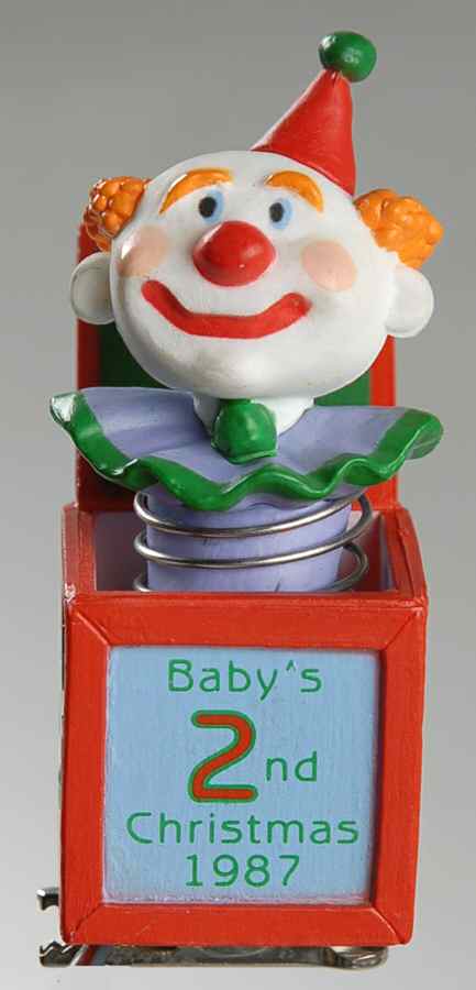 1987 Hallmark Christmas Ornaments Baby's 2nd Christmas-Jack-In-The-Box - No Box by Hallmark Gold Crown-1