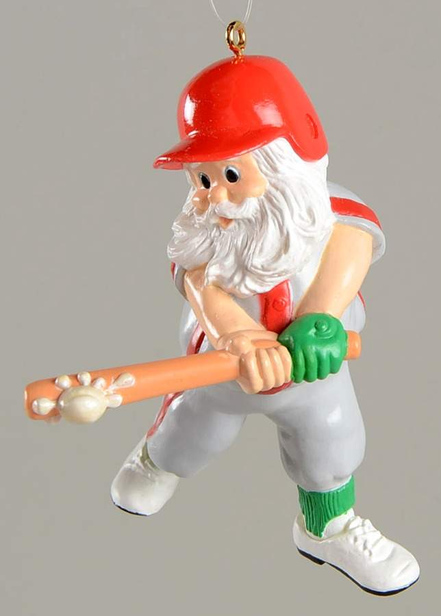 1987 Hallmark Christmas Ornaments Santa  At Bat - Boxed by Hallmark Gold Crown-1