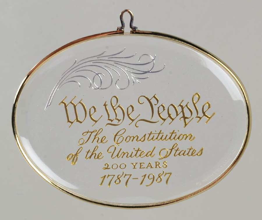 1987 Hallmark Christmas Ornaments The Constitution - Boxed by Hallmark Gold Crown-1