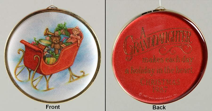 1987 Hallmark Christmas Ornaments Granddaughter - Boxed by Hallmark Gold Crown-1