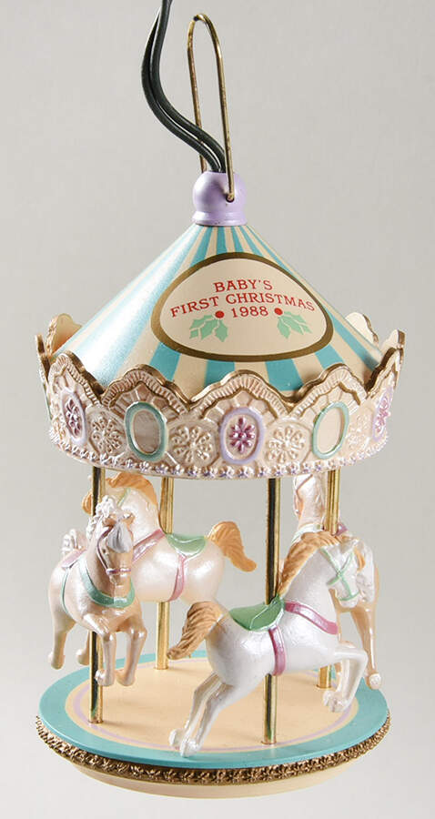 1988 Hallmark Christmas Ornaments Baby's First Christmas-Lighted - Boxed by Hallmark Gold Crown-1
