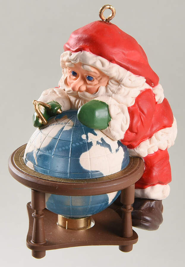 1988 Hallmark Christmas Ornaments Circling The Globe - Boxed by Hallmark Gold Crown-1