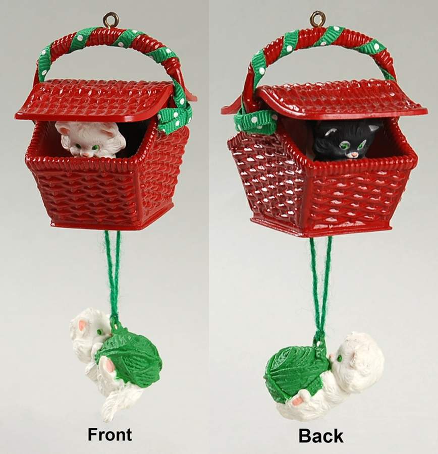 1988 Hallmark Christmas Ornaments Peek-A-Boo Kitties - No Box by Hallmark Gold Crown-1