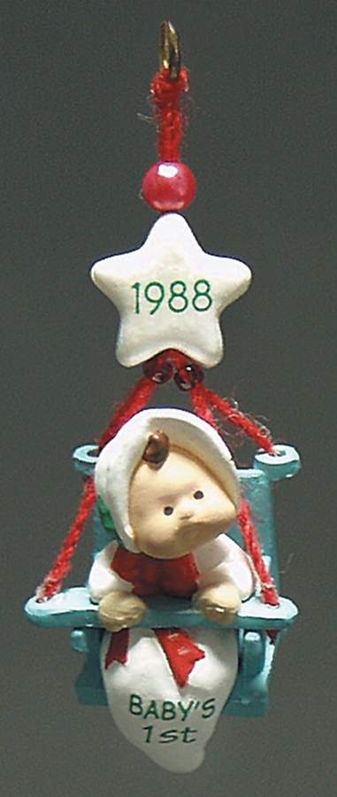 Baby's First Christmas - Miniature 1988 Baby's First Christmas - No Box by Hallmark Gold Crown-1