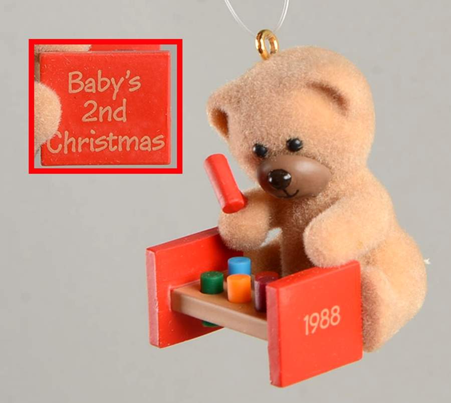 1988 Hallmark Christmas Ornaments Babys 2nd Christmas - With Box by Hallmark Gold Crown-1
