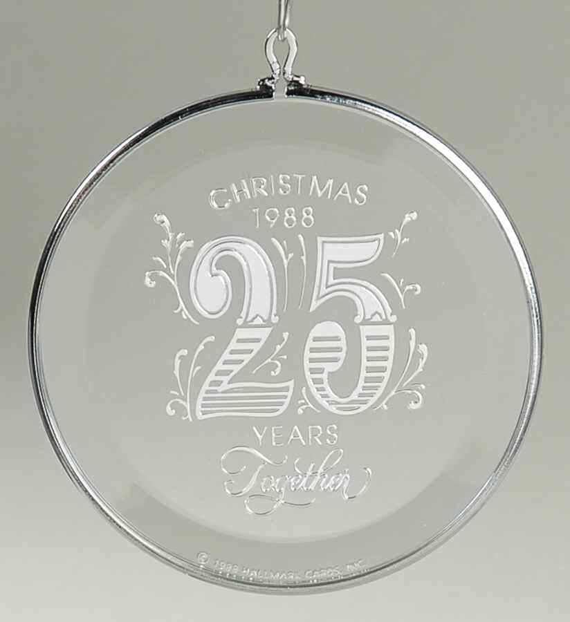1988 Hallmark Christmas Ornaments Twenty Five Years Together - Boxed by Hallmark Gold Crown-1