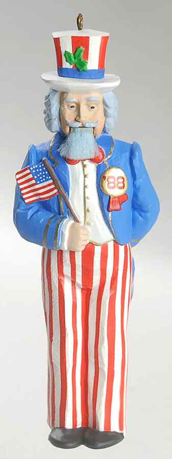 1988 Hallmark Christmas Ornaments Uncle Sam Nutcracker - Boxed by Hallmark Gold Crown-1