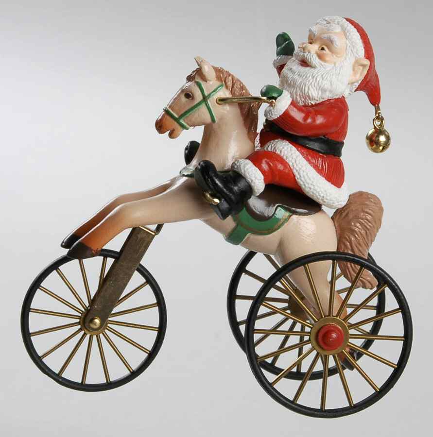 1988 Hallmark Christmas Ornaments Wonderful Santacycle - Boxed by Hallmark Gold Crown-1