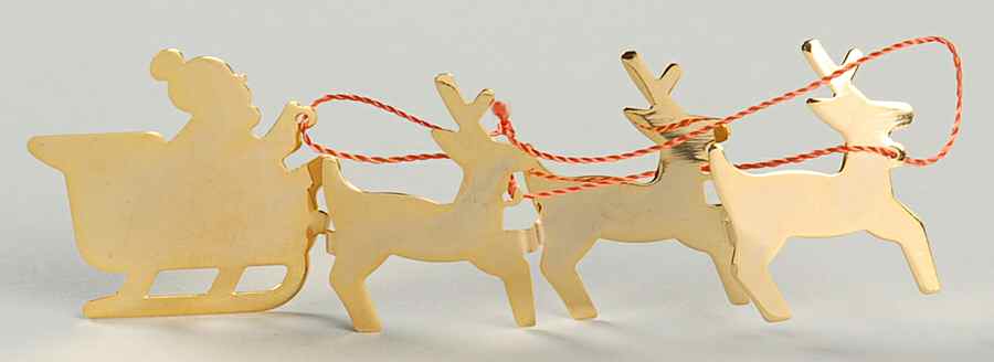 1988 Hallmark Christmas Ornaments Shiny Sleigh - No Box by Hallmark Gold Crown-1