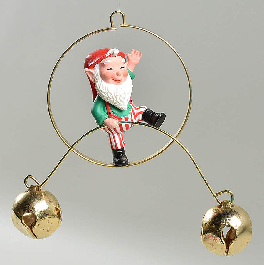 1989 Hallmark Christmas Ornaments Balancing Elf - No Box by Hallmark Gold Crown-1
