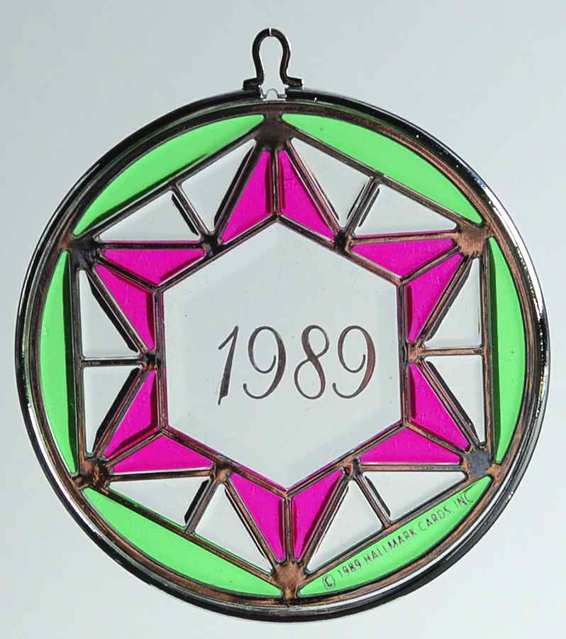 1989 Hallmark Christmas Ornaments Festive Year - Boxed by Hallmark Gold Crown-1