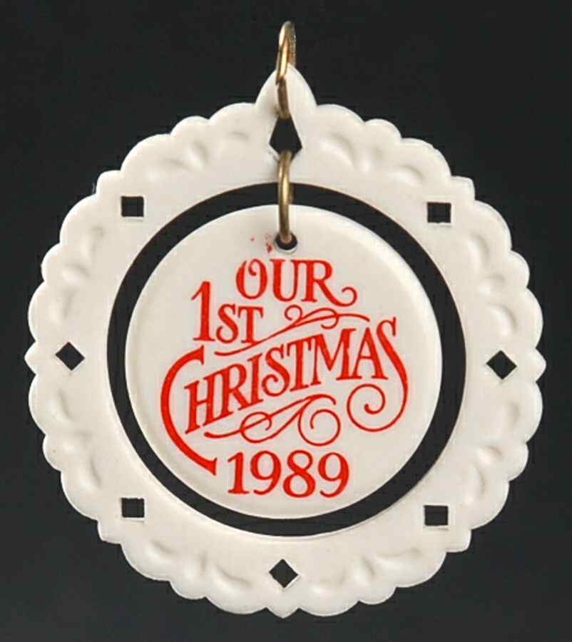 1989 Hallmark Christmas Ornaments First Christmas Together - No Box by Hallmark Gold Crown-1
