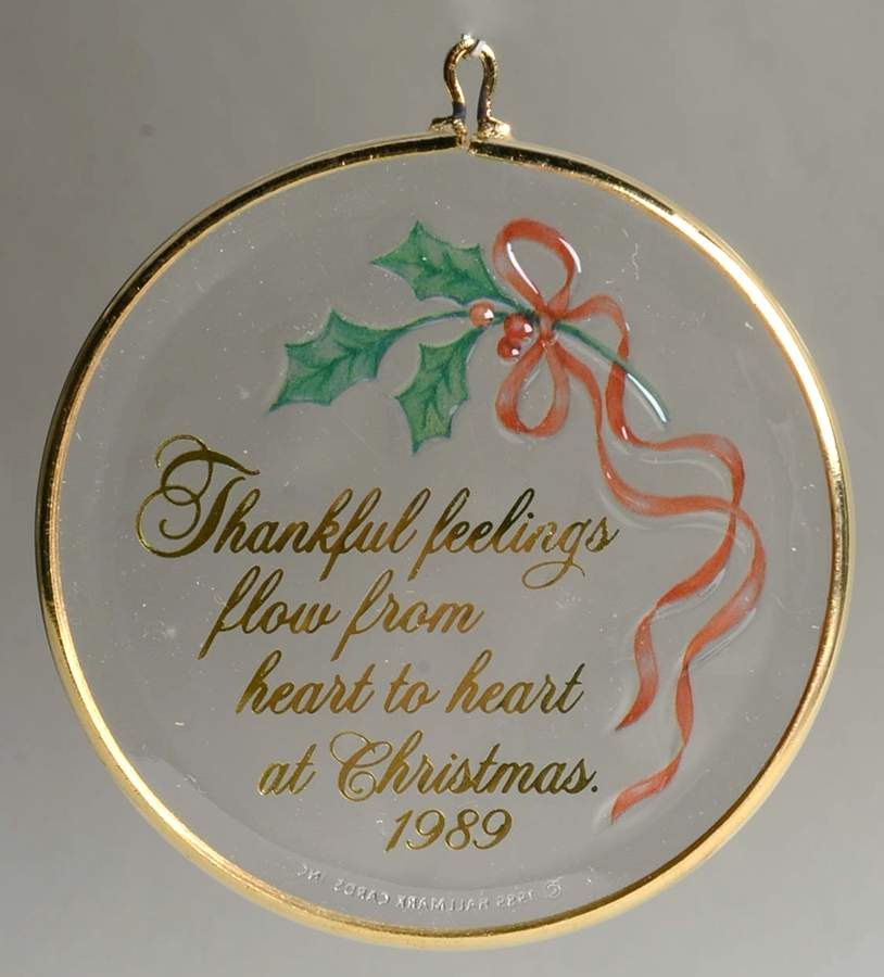 1989 Hallmark Christmas Ornaments Gratitude - No Box by Hallmark Gold Crown-1