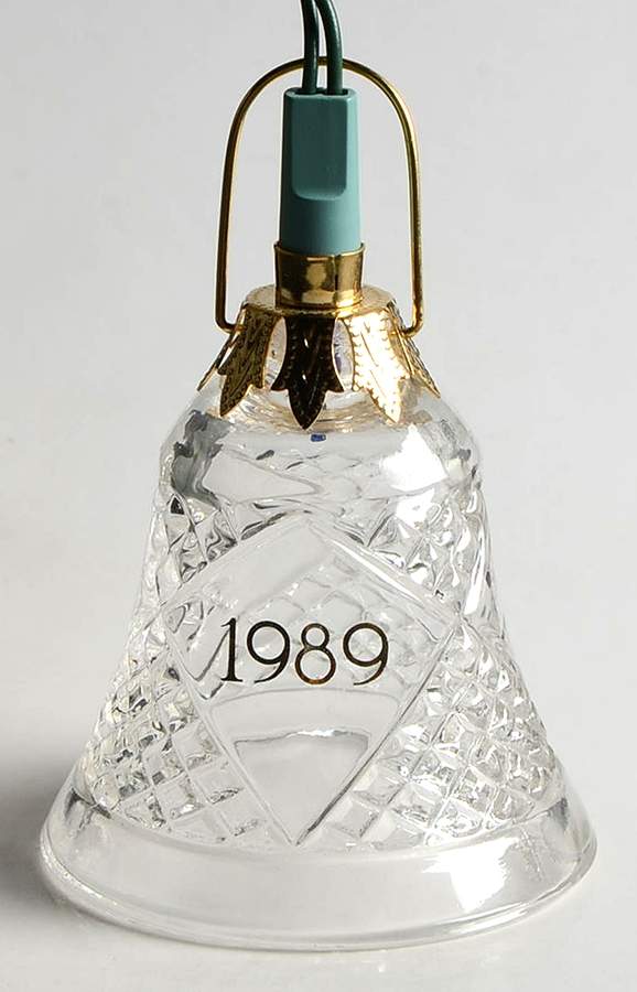 1989 Hallmark Christmas Ornaments Crystal Holiday Bell-Lighted - Boxed by Hallmark Gold Crown-1