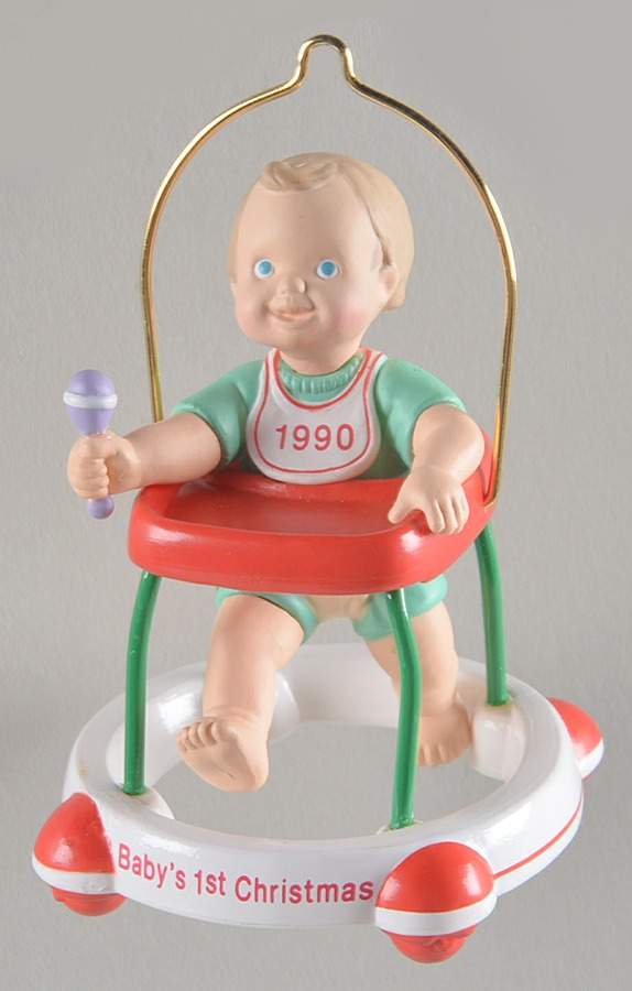 1990 Hallmark Christmas Ornaments Baby's First Christmas - Boxed by Hallmark Gold Crown-1