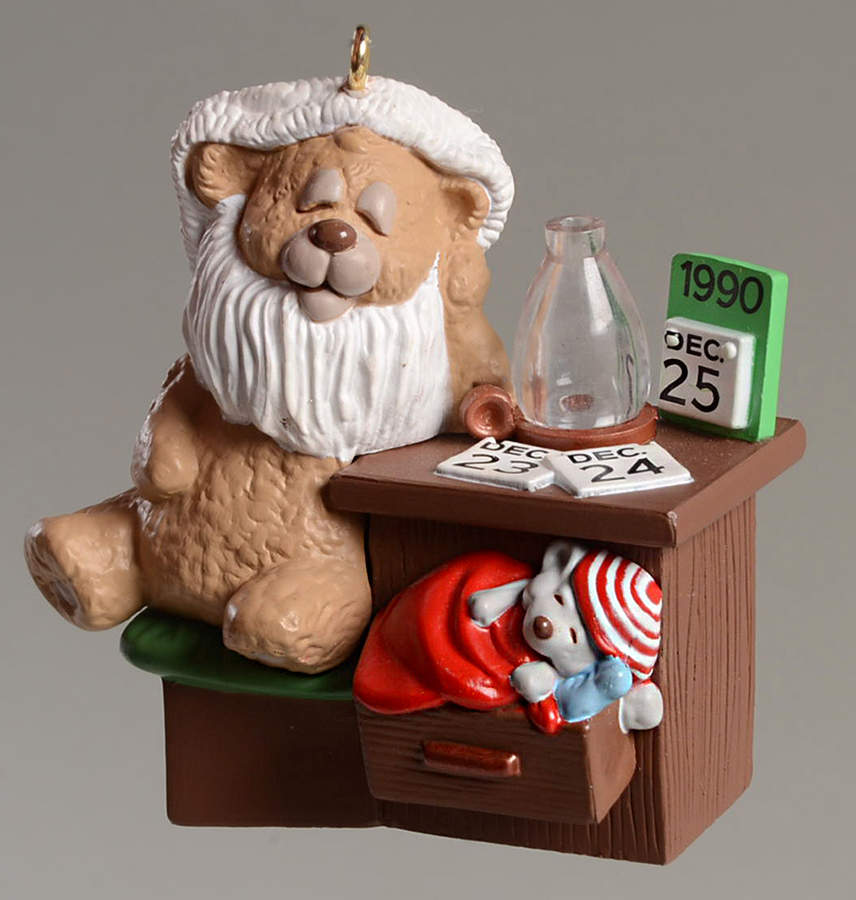 1990 Hallmark Christmas Ornaments Beary Short Nap - Boxed by Hallmark Gold Crown-1