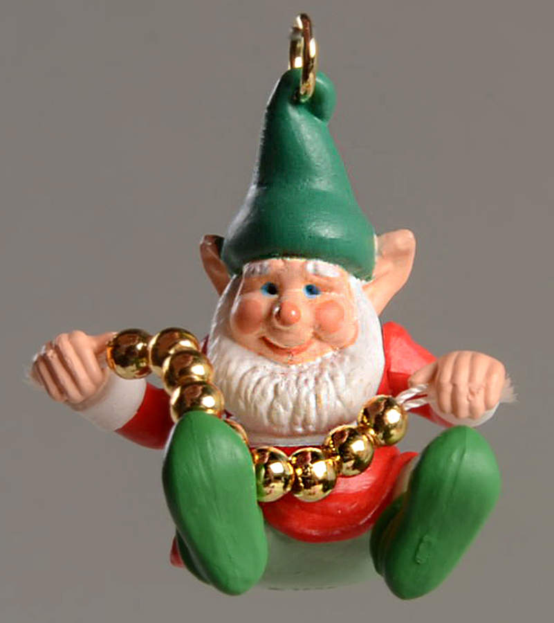 1990 Hallmark Christmas Ornaments Stringing Along - No Box by Hallmark Gold Crown-1