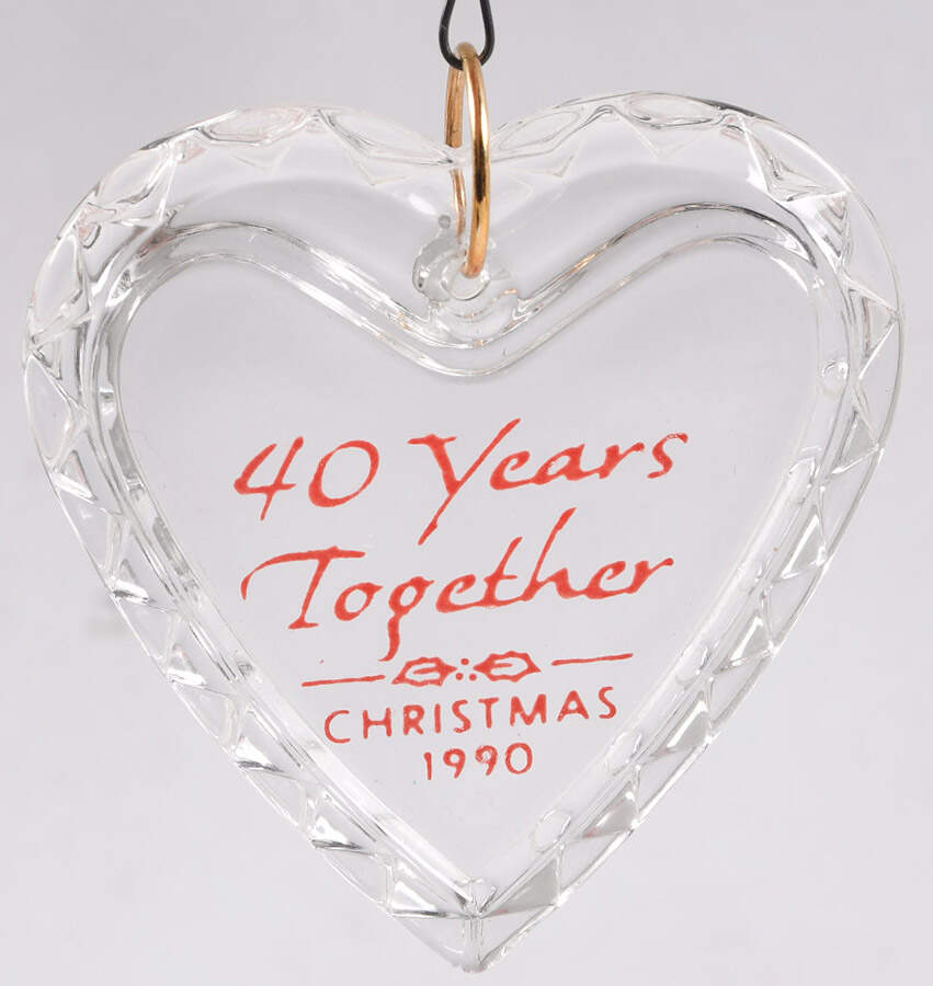 1990 Hallmark Christmas Ornaments 40 Years Together - Boxed by Hallmark Gold Crown-1
