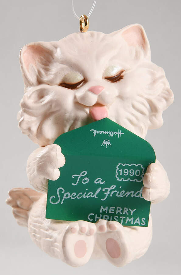 1990 Hallmark Christmas Ornaments Friendship Kitten - Boxed by Hallmark Gold Crown-1