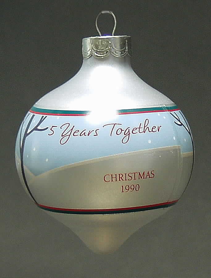 1990 Hallmark Christmas Ornaments Five Years Together - Boxed by Hallmark Gold Crown-1