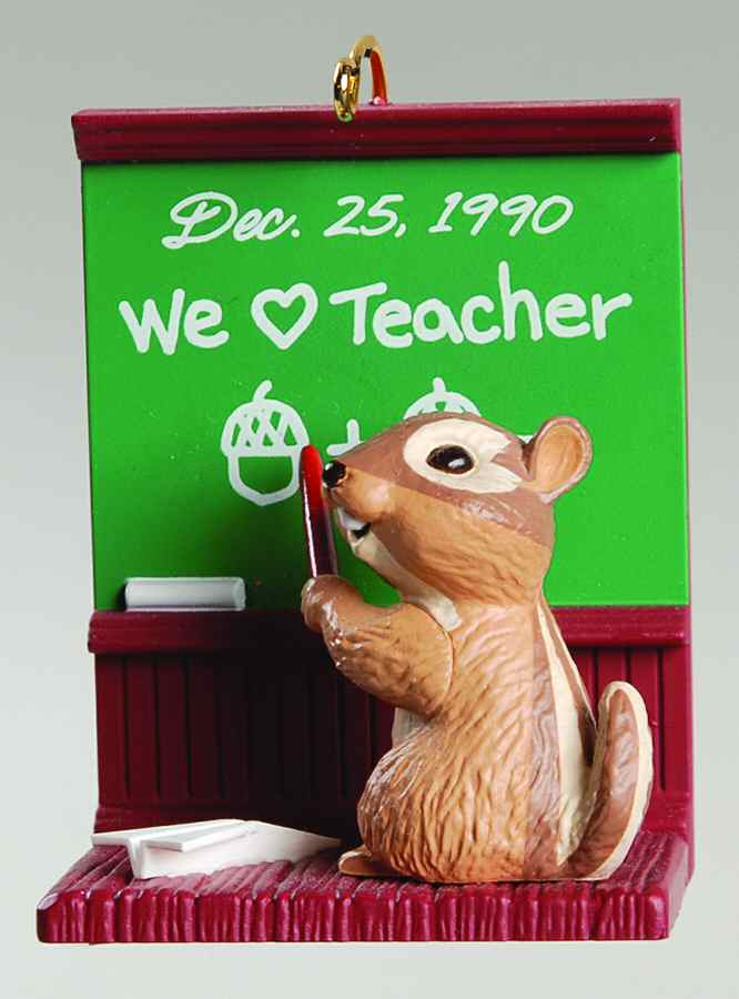 1990 Hallmark Christmas Ornaments Teacher - Boxed by Hallmark Gold Crown-1
