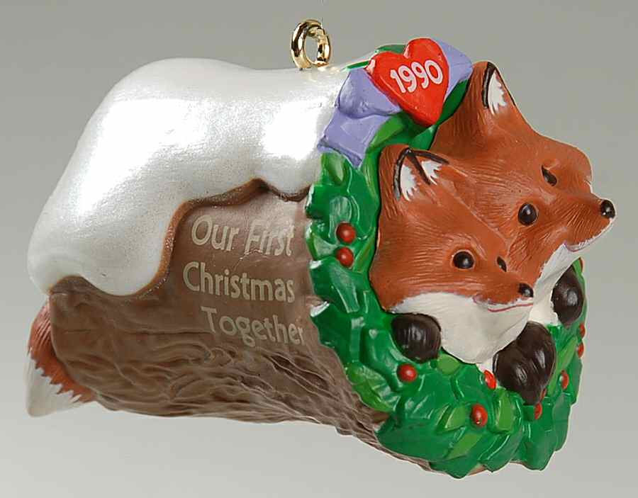 1990 Hallmark Christmas Ornaments Our First Christmas Together - Boxed by Hallmark Gold Crown-1