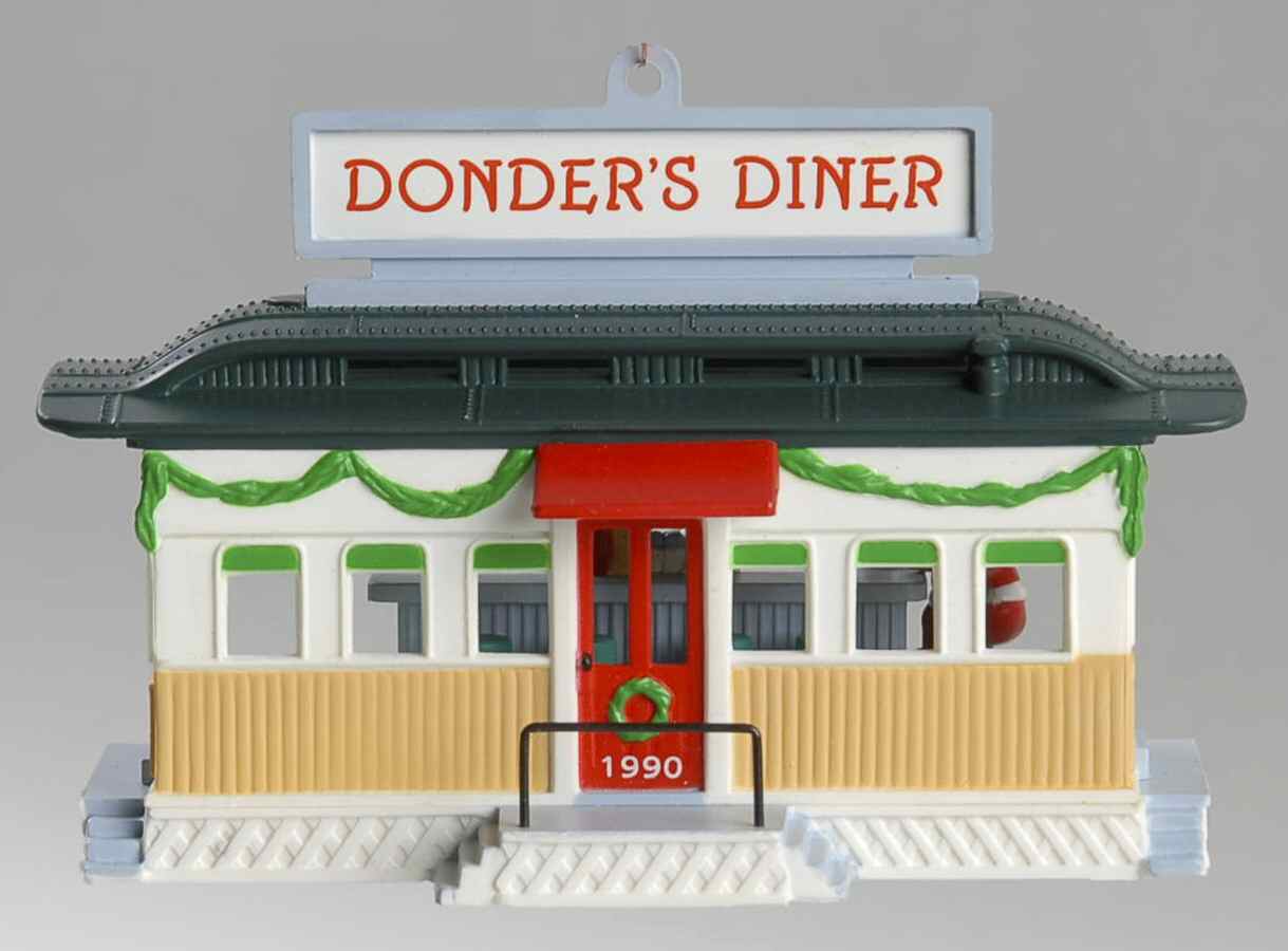 1990 Hallmark Christmas Ornaments Donder's Diner - Boxed by Hallmark Gold Crown-1
