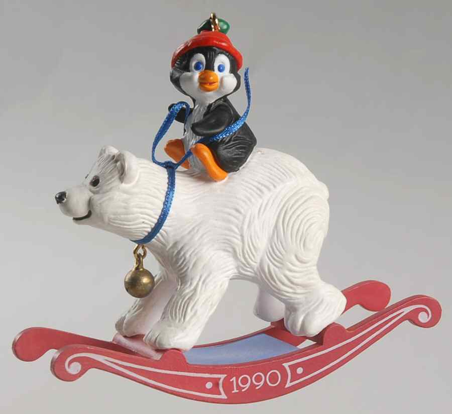 1990 Hallmark Christmas Ornaments Bearback Rider - Boxed by Hallmark Gold Crown-1