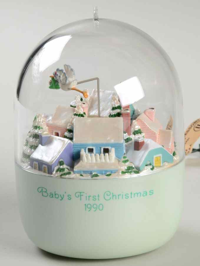 1990 Hallmark Christmas Ornaments Baby's First Christmas - Boxed by Hallmark Gold Crown-1