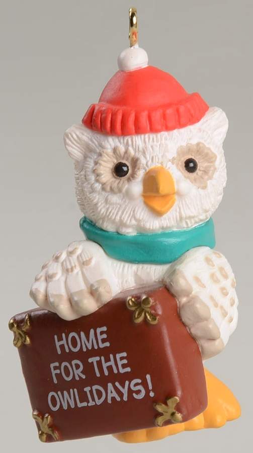 1990 Hallmark Christmas Ornaments Home For The Owlidays - Boxed by Hallmark Gold Crown-1