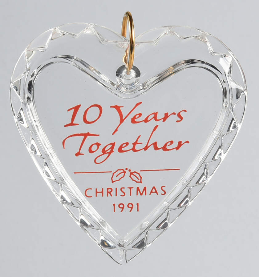 1991 Hallmark Christmas Ornaments Ten Years Together - Boxed by Hallmark Gold Crown-1