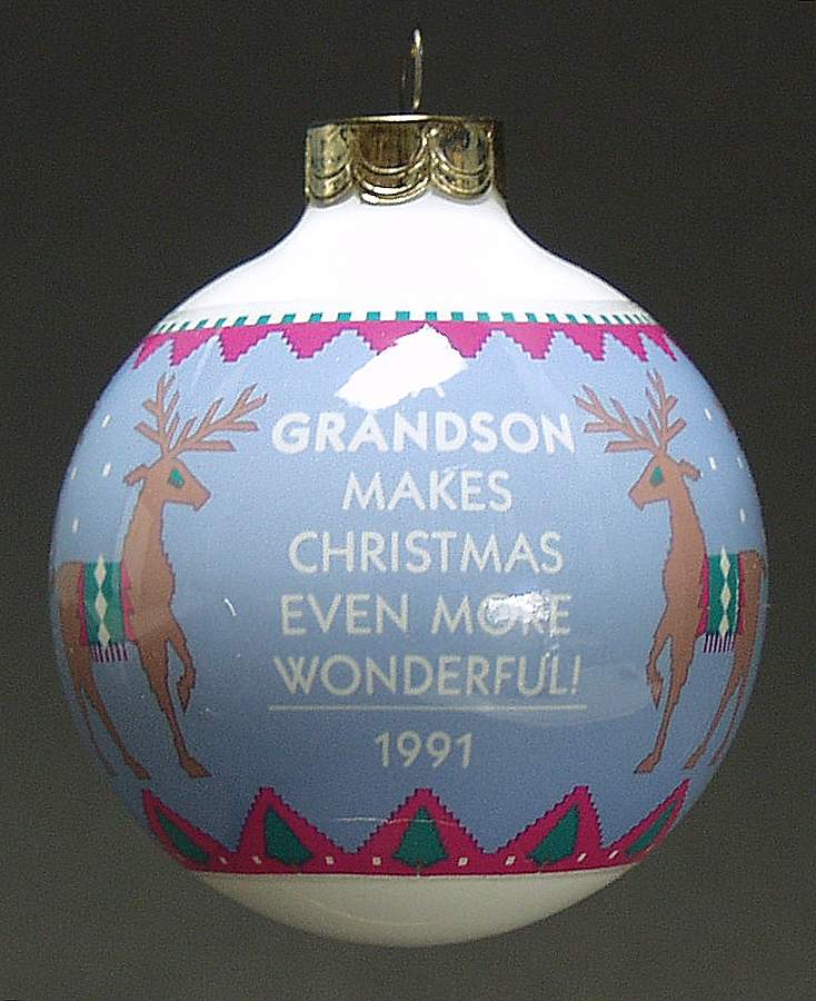 1991 Hallmark Christmas Ornaments Grandson - Boxed by Hallmark Gold Crown-1