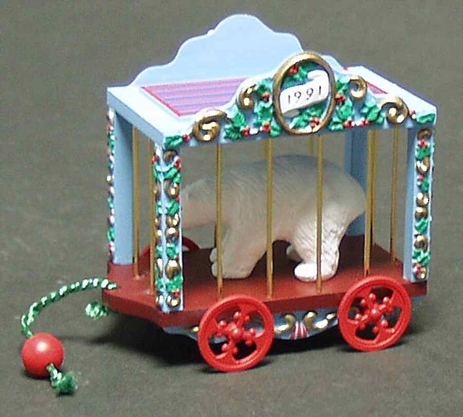 1991 Hallmark Christmas Ornaments Polar Circus Wagon - No Box by Hallmark Gold Crown-1