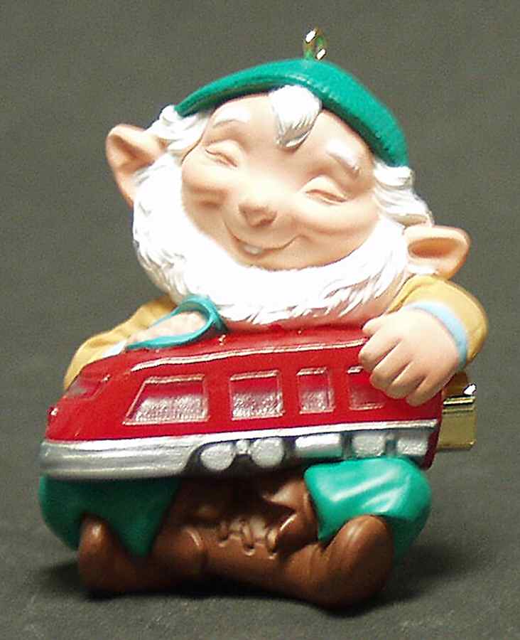 1991 Hallmark Christmas Ornaments Elfin Engineer - Boxed by Hallmark Gold Crown-1