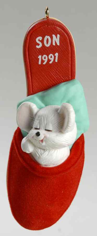 1991 Hallmark Christmas Ornaments Son-Mouse In Slipper - No Box by Hallmark Gold Crown-1