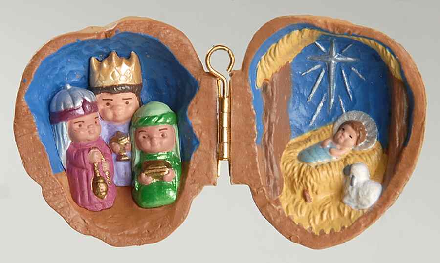 1991 Hallmark Christmas Ornaments Nutshell Nativity - Boxed by Hallmark Gold Crown-1