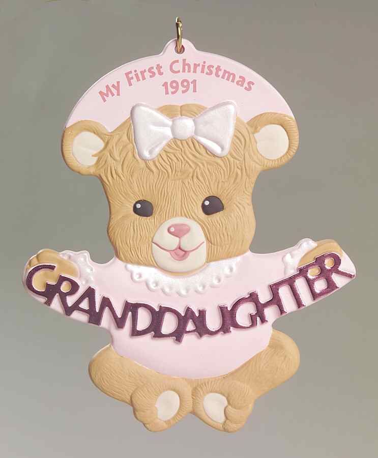 1991 Hallmark Christmas Ornaments Granddaughter's 1st Christmas - No Box by Hallmark Gold Crown-1