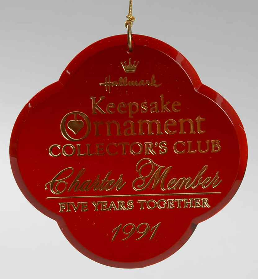 1991 Hallmark Christmas Ornaments Five Years Together-Charter Member - Boxed by Hallmark Gold Crown-1