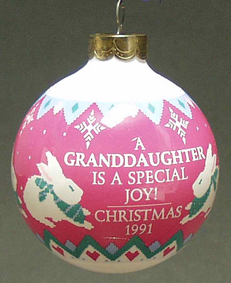 1991 Hallmark Christmas Ornaments Granddaughter - Boxed by Hallmark Gold Crown-1