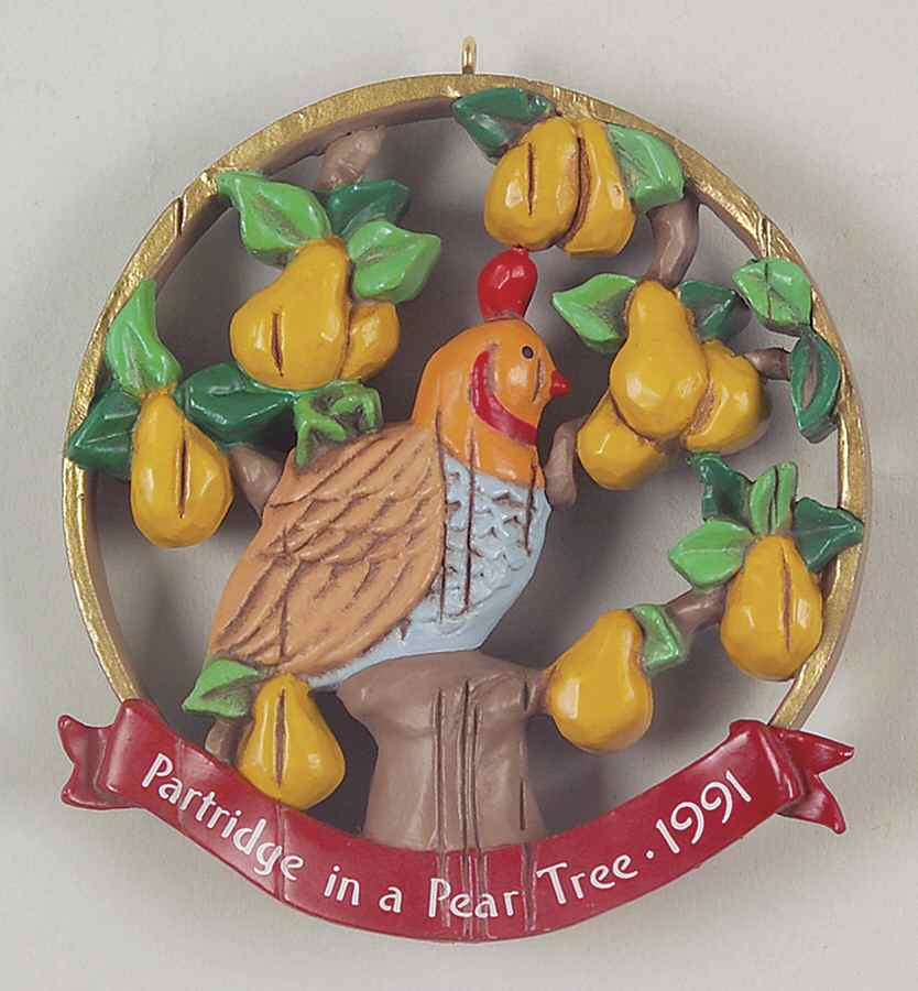 1991 Hallmark Christmas Ornaments Partridge In A Pear Tree - Boxed by Hallmark Gold Crown-1