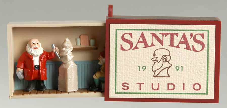 Matchbox Memories Santa's Studio - Boxed by Hallmark Gold Crown-1