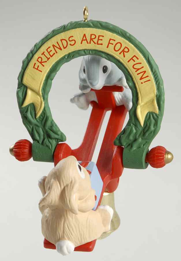 1991 Hallmark Christmas Ornaments Friends Are Fun - With Box by Hallmark Gold Crown-1