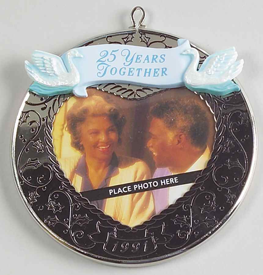 1991 Hallmark Christmas Ornaments Twenty-Five Years Together - Boxed by Hallmark Gold Crown-1
