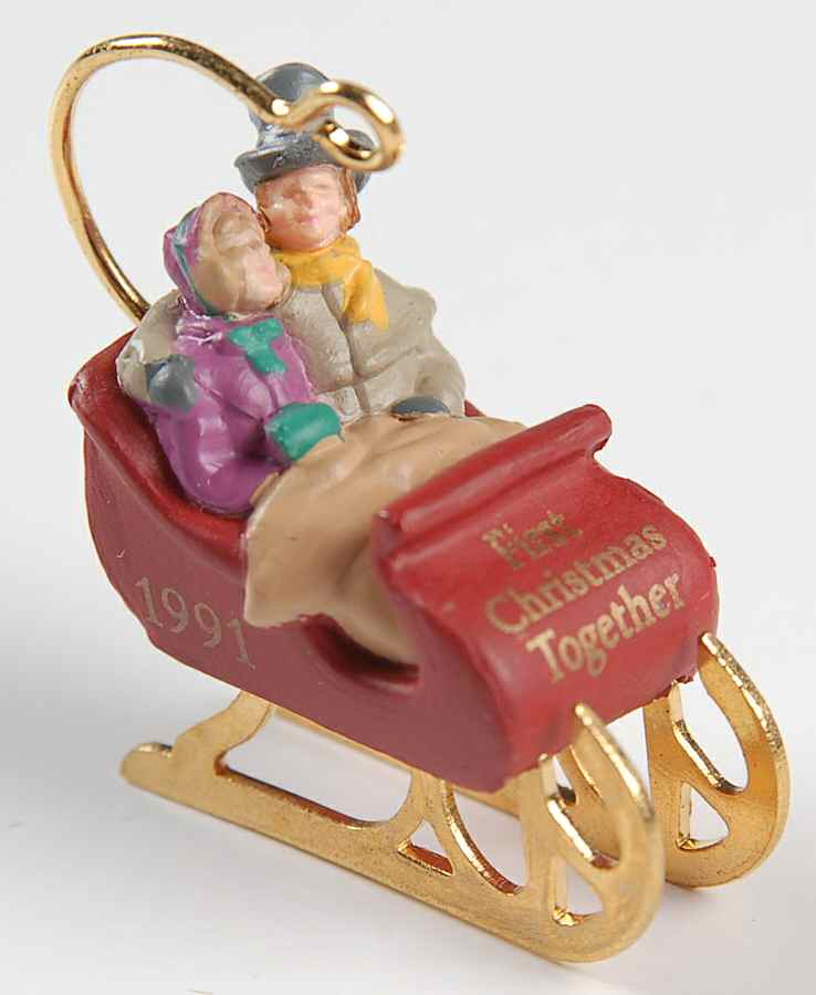 1991 Hallmark Christmas Ornaments Our First Christmas Together - No Box by Hallmark Gold Crown-1
