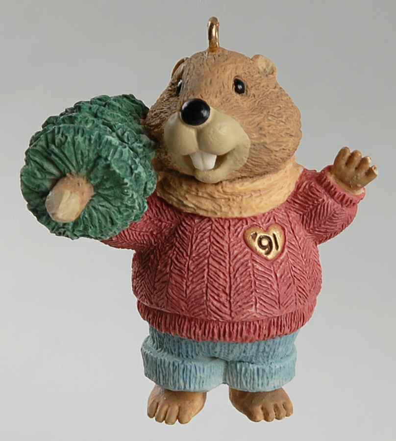 1991 Hallmark Christmas Ornaments Yule Logger - No Box by Hallmark Gold Crown-1