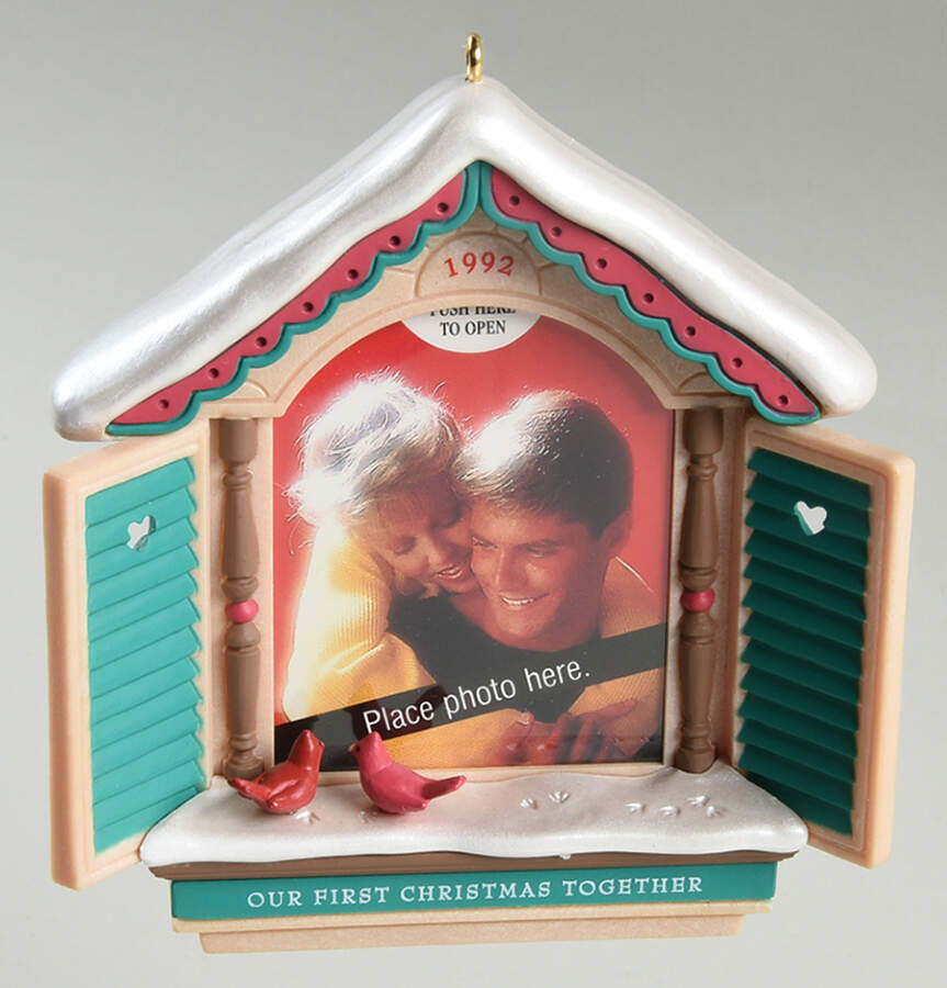 1992 Hallmark Christmas Ornaments 1st Christmas Together-Photo - Boxed by Hallmark Gold Crown-1
